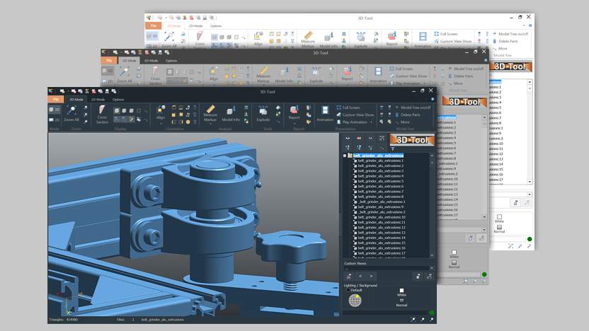 The new color styles of the 3D-Tool CAD Viewer